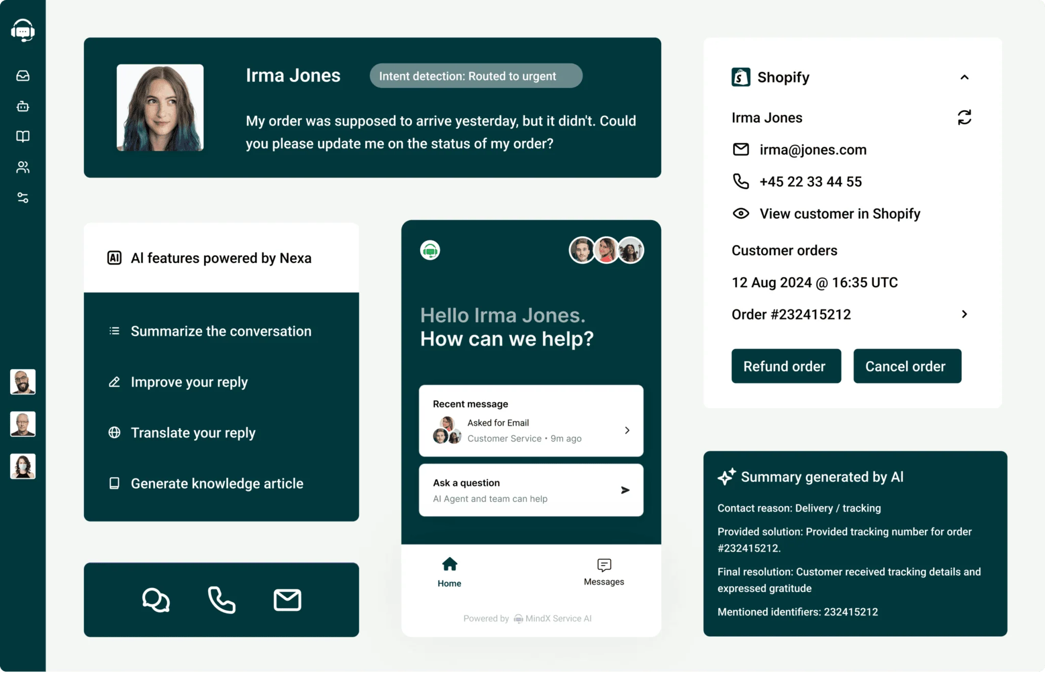 screenshot of MindX Service AI